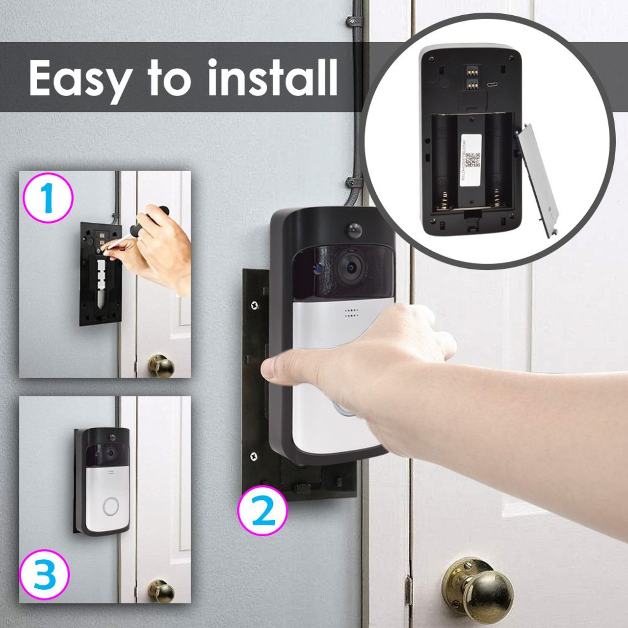 GEREE WiFi Smart Wireless Doorbell 720P HD Security Home Camera Real-Time Video and Two-Way Talk Video Doorbell PIR Motion Detection App Control for iOS and Android Night Vision GEREE WiFi Smart Wireless Doorbell 720P HD Security Home Camera Real-Time Video and Two-Way Talk Video Doorbell PIR Motion Detection App Control for iOS and Android Night Vision